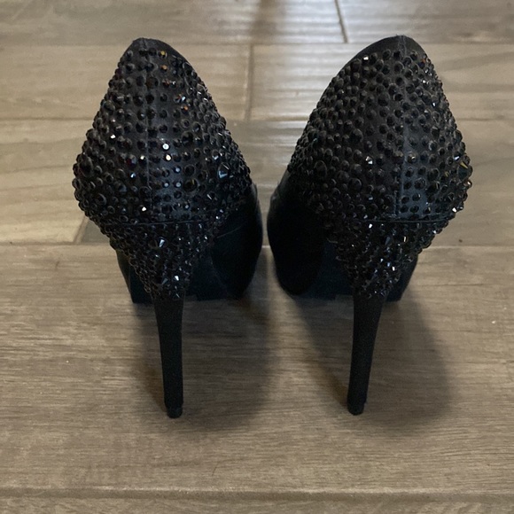 Black ALDO sparkle open toe pumps. Size 6.5. - Picture 3 of 4